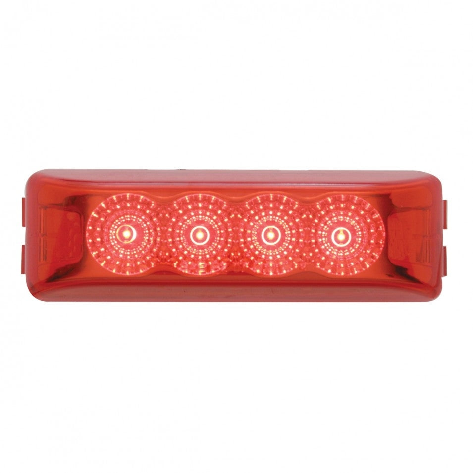RED 1X4 (4) LED RECT CLIP
