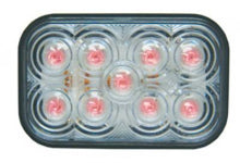 9 LED RED CLEAR RECTANGULAR
