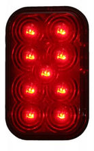 9 LED RED CLEAR RECTANGULAR