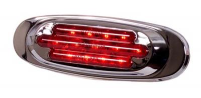 CHROME OVAL LED RED